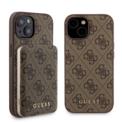Husa iPhone 15 Guess Hardcase Powerbank MagSafe, maro, GUBPM5P15S4GEMGW