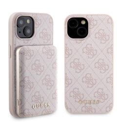 Husa iPhone 15 Guess Hardcase Powerbank MagSafe, roz, GUBPM5P15S4GEMGP