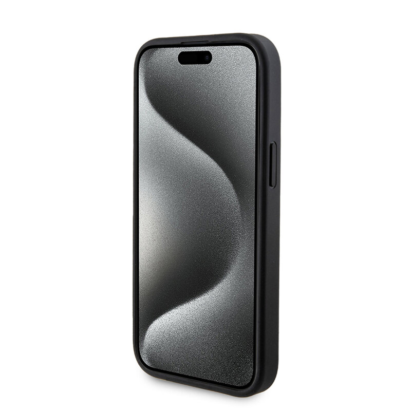 Husa iPhone 15 Guess Hardcase Powerbank MagSafe, negru, GUBPM5P15S4GEMGK
