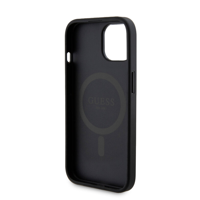 Husa iPhone 15 Guess Hardcase Powerbank MagSafe, negru, GUBPM5P15S4GEMGK