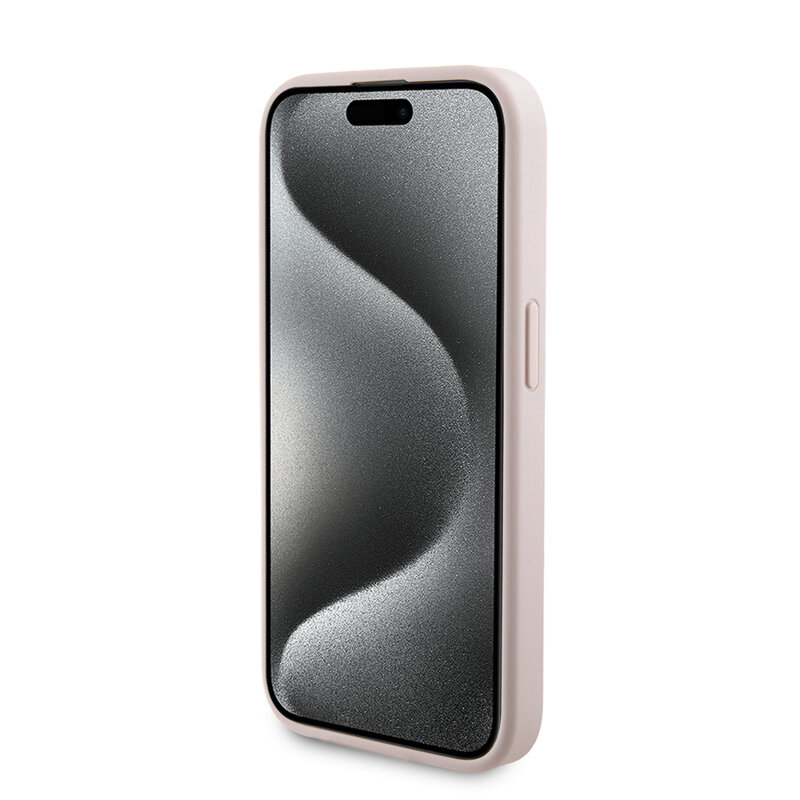 Husa iPhone 15 Pro Guess Hardcase Powerbank MagSafe, roz, GUBPM5P15L4GEMGP
