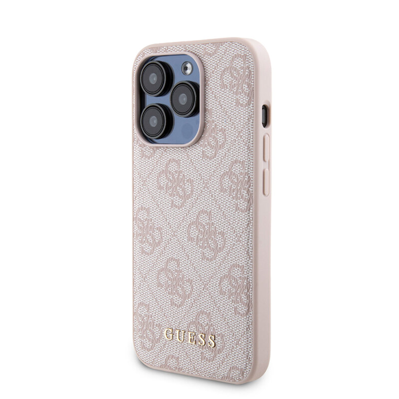 Husa iPhone 15 Pro Guess Hardcase Powerbank MagSafe, roz, GUBPM5P15L4GEMGP