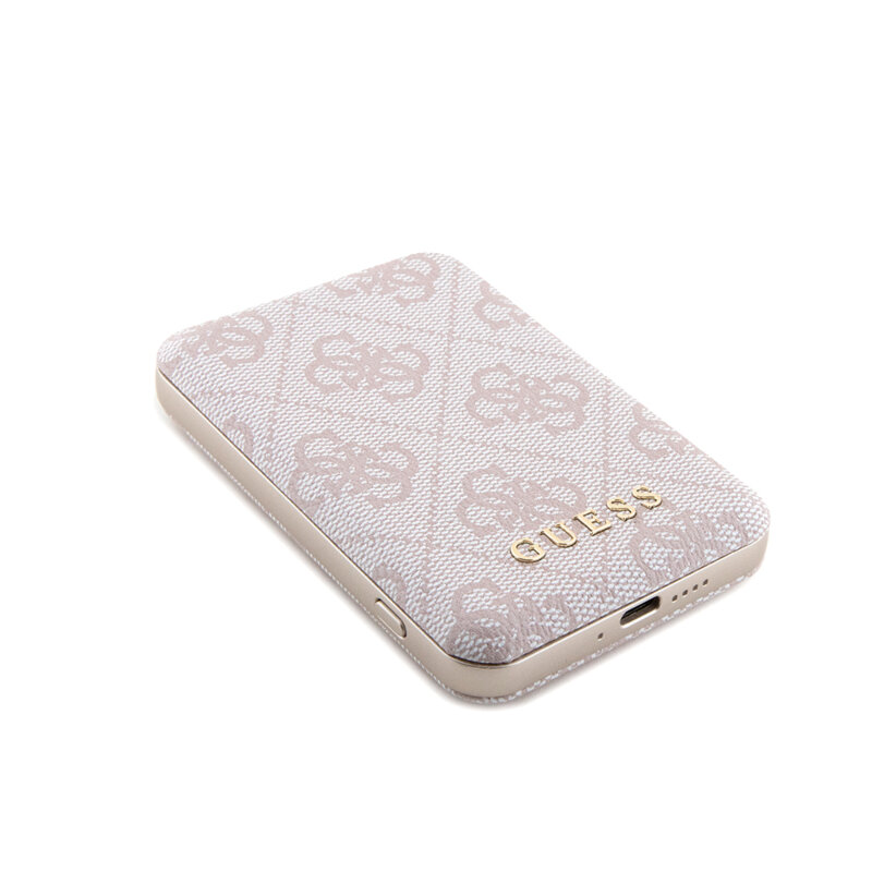 Husa iPhone 15 Pro Guess Hardcase Powerbank MagSafe, roz, GUBPM5P15L4GEMGP