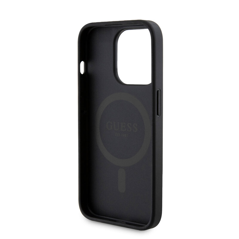 Husa iPhone 15 Pro Guess Hardcase Powerbank MagSafe, negru, GUBPM5P15L4GEMGK