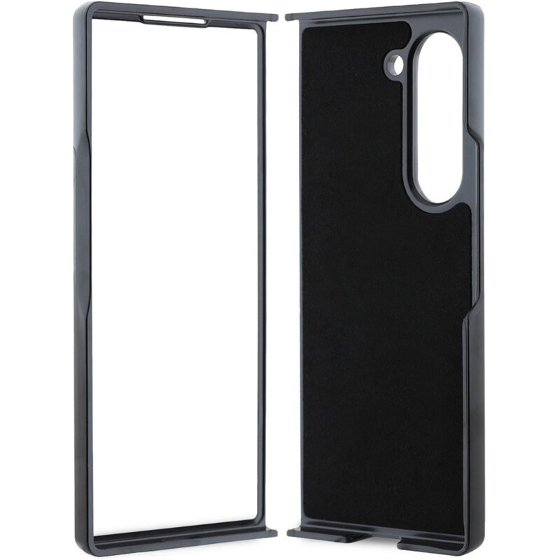 Husa Samsung Galaxy Z Fold6 Guess Leather 4G Metal Logo, negru, GUHCZFD64GMGGR