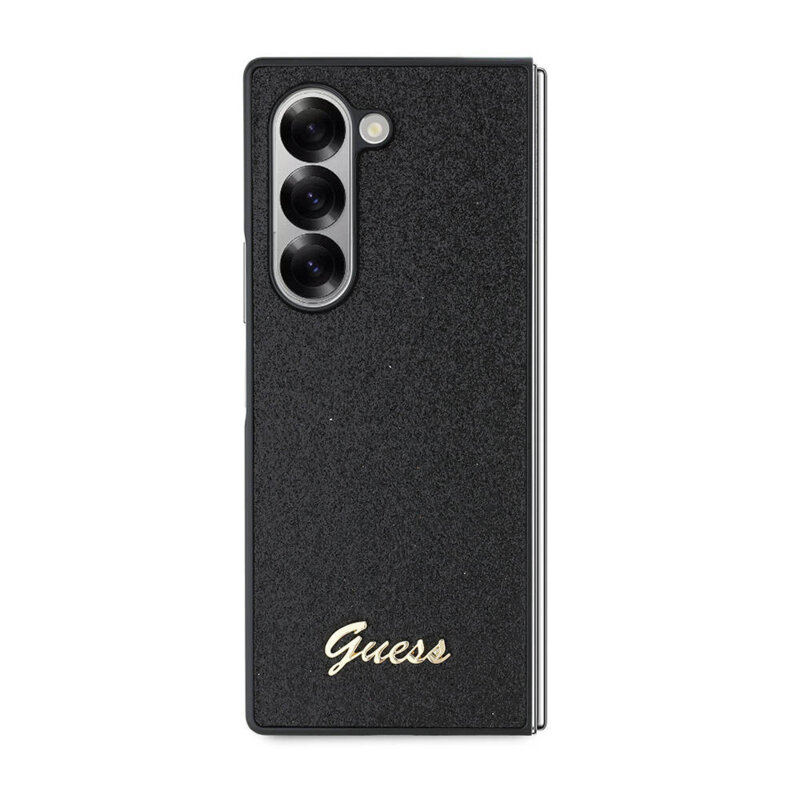 Husa Guess Glitter Script Samsung Galaxy Z Fold6 cu sclipici, negru, GUHCZFD6HGGSHK