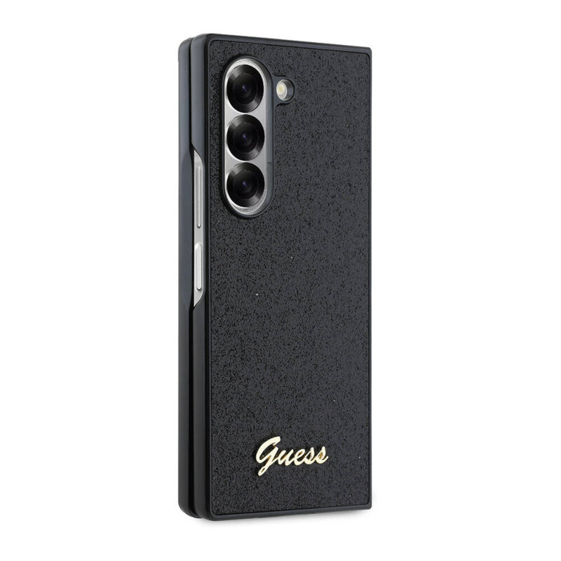 Husa Guess Glitter Script Samsung Galaxy Z Fold6 cu sclipici, negru, GUHCZFD6HGGSHK