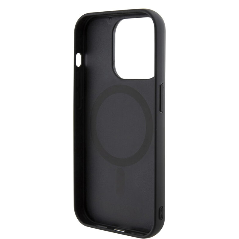Husa Guess iPhone 15 Pro Max GCube Stripes MagSafe, negru, GUHMP15XHGCFSEK