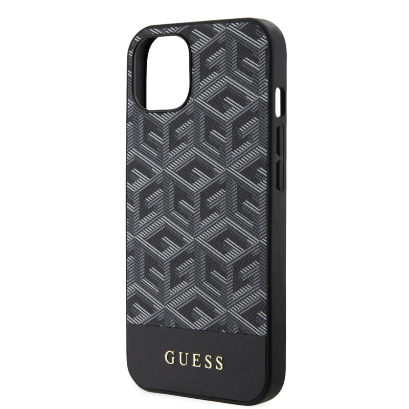 Husa Guess iPhone 15 GCube Stripes MagSafe, negru, GUHMP15SHGCFSEK