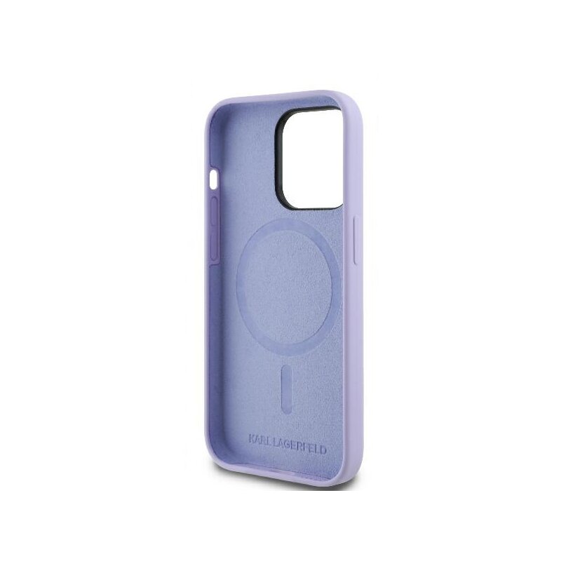 Husa Karl Lagerfeld iPhone 14 Pro Max Silicone Ring MagSafe, Karl&Choupette Heads, mov, KLHMP14XSCMKCRHU
