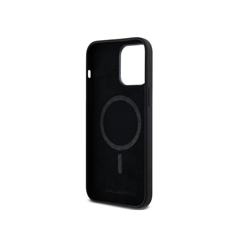 Husa Karl Lagerfeld iPhone 14 Pro Max Silicone MagSafe, Karl&Choupette, negru, KLHMP14XSCMKCRHK