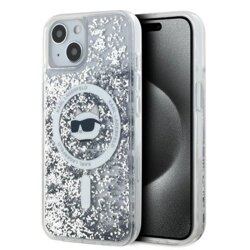 Husa Karl Lagerfeld iPhone 14 Liquid Glitter MagSafe, Choupette Head, clear, KLHMP14SLGCHSGH