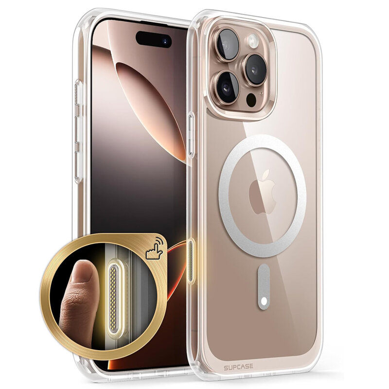 Husa iPhone 16 Pro Supcase Unicorn Beetle Slim Clear MagSafe, transparenta