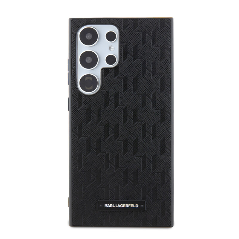 Husa originala Samsung Galaxy S24 Ultra Karl Lagerfeld Saffiano, Mono Metal Logo, negru, KLHCS24LSAKLHPK