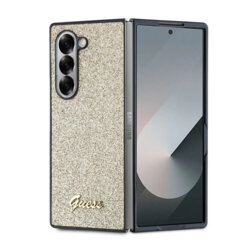 Husa Guess Glitter Script Samsung Galaxy Z Fold6 cu sclipici, auriu, GUHCZFD6HGGSHD
