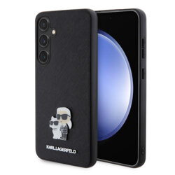 Husa originala Samsung Galaxy S24 Plus Karl Lagerfeld Saffiano, Karl&Choupette Metal Pin, negru, KLHCS24MPSAKCMPK