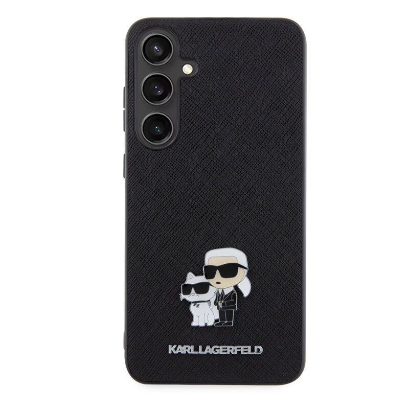 Husa originala Samsung Galaxy S24 Plus Karl Lagerfeld Saffiano, Karl&Choupette Metal Pin, negru, KLHCS24MPSAKCMPK