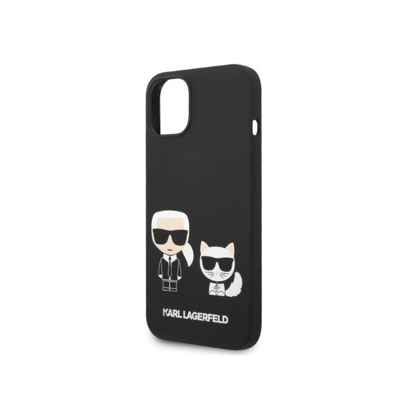 Husa Karl Lagerfeld iPhone 14 Plus Silicone Liquid MagSafe, Karl&Choupette, negru, KLHMP14MSSKCK