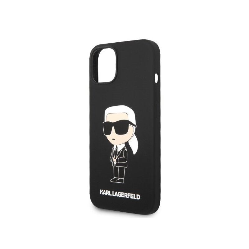 Husa Karl Lagerfeld iPhone 14 Plus Silicone MagSafe, Ikonik, negru, KLHMP14MSNIKBCK
