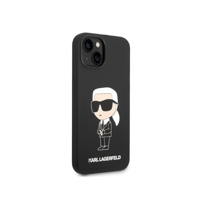 Husa Karl Lagerfeld iPhone 14 Plus Silicone MagSafe, Ikonik, negru, KLHMP14MSNIKBCK