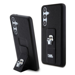 Husa originala Samsung Galaxy S24 Plus Karl Lagerfeld Saffiano Gripstand, Karl&Choupette, negru, KLHCS24MGSAKCPK