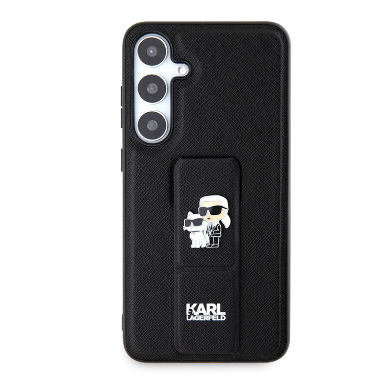Husa originala Samsung Galaxy S24 Plus Karl Lagerfeld Saffiano Gripstand, Karl&Choupette, negru, KLHCS24MGSAKCPK