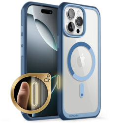 Husa iPhone 16 Pro Max Supcase Unicorn Beetle Slim Clear MagSafe, bleu
