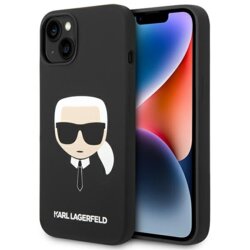 Husa Karl Lagerfeld iPhone 14 Plus Silicone MagSafe, Karl`s Head, negru, KLHMP14MSLKHBK