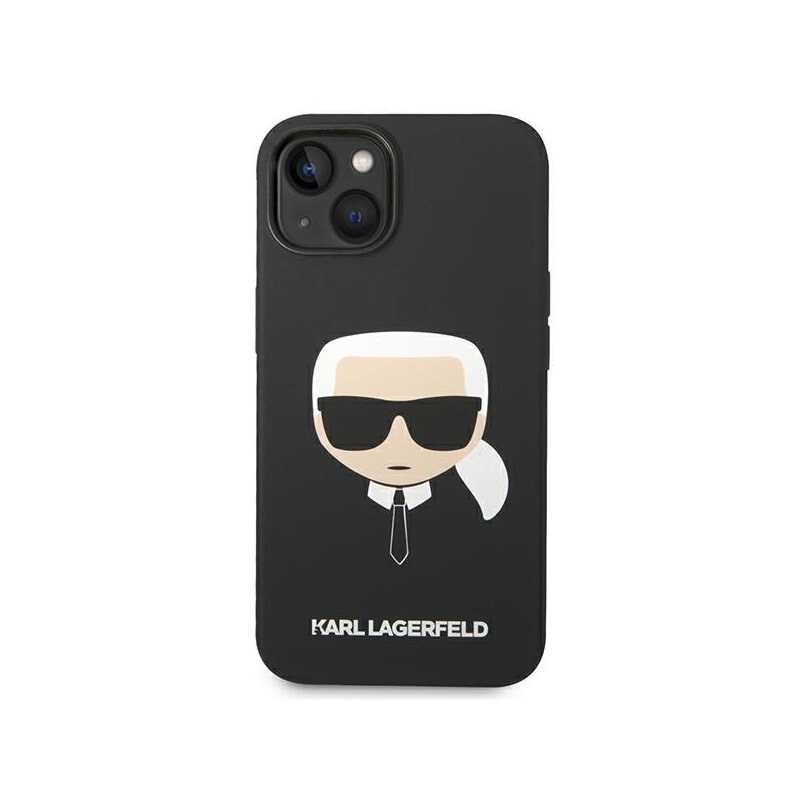 Husa Karl Lagerfeld iPhone 14 Plus Silicone MagSafe, Karl`s Head, negru, KLHMP14MSLKHBK
