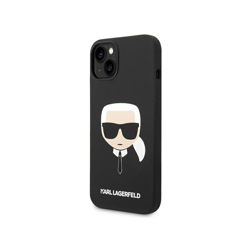 Husa Karl Lagerfeld iPhone 14 Plus Silicone MagSafe, Karl`s Head, negru, KLHMP14MSLKHBK