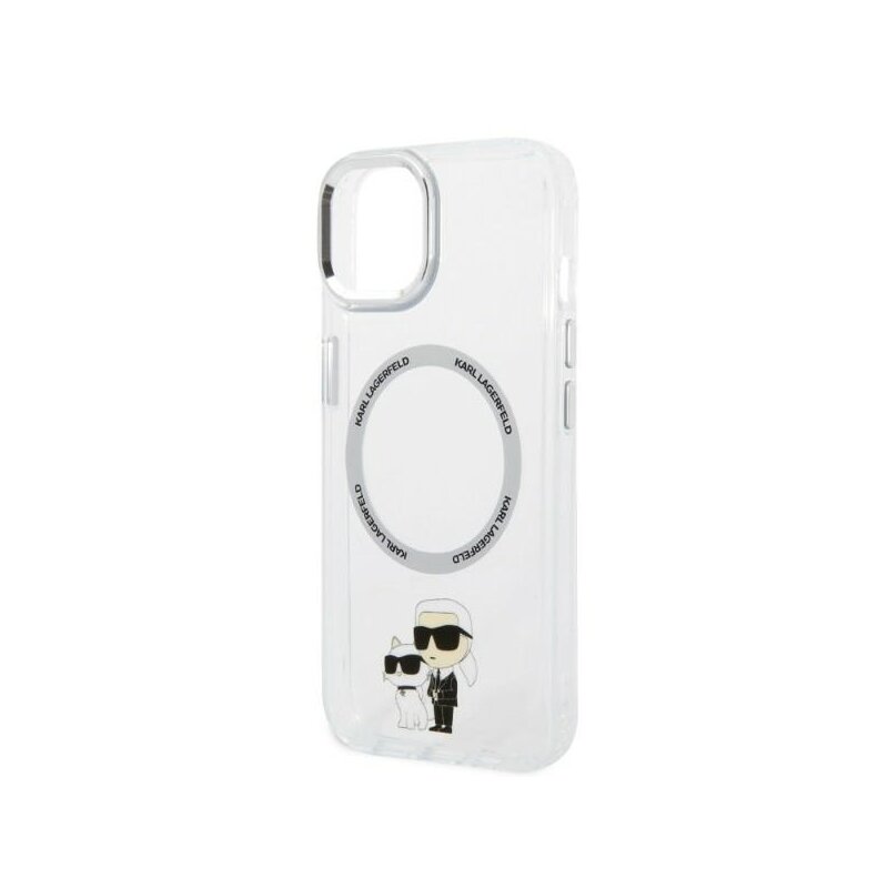 Husa iPhone 14 Plus Karl Lagerfeld Hardcase MagSafe, Iconic Karl&Choupette, clear, KLHMP14MHNKCIT