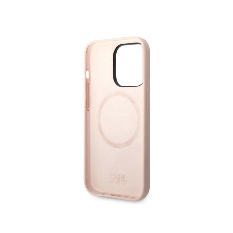 Husa Karl Lagerfeld iPhone 14 Pro Silicone MagSafe, Karl&Choupette, roz deschis, KLHMP14LSSKCI