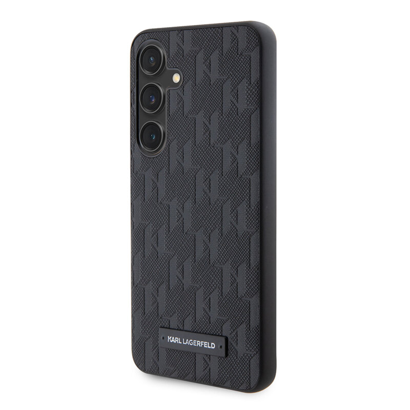 Husa originala Samsung Galaxy S24 Karl Lagerfeld Saffiano, Mono Metal Logo, negru, KLHCS24SSAKLHPK