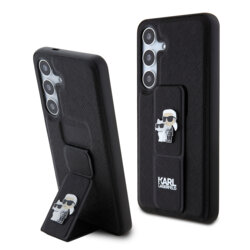 Husa originala Samsung Galaxy S24 Karl Lagerfeld Saffiano Gripstand, Karl&Choupette, negru, KLHCS24SGSAKCPK