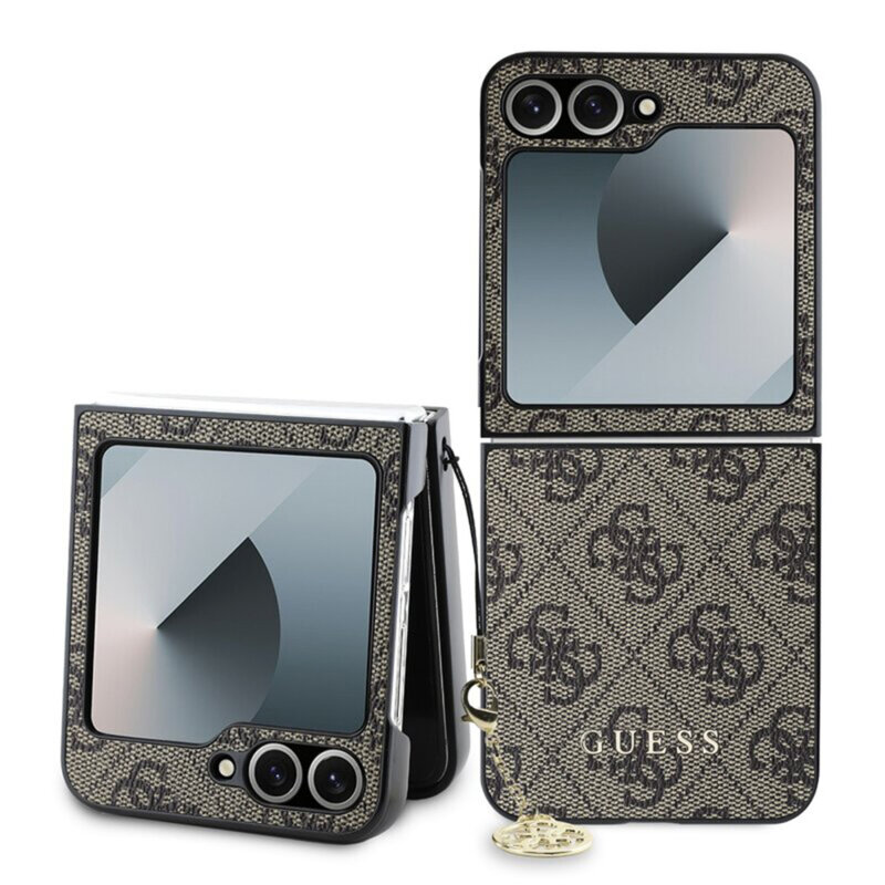 Husa originala Guess Samsung Galaxy Z Flip6 Hardcase 4G Charm, maro, GUHCZF6GF4GBR