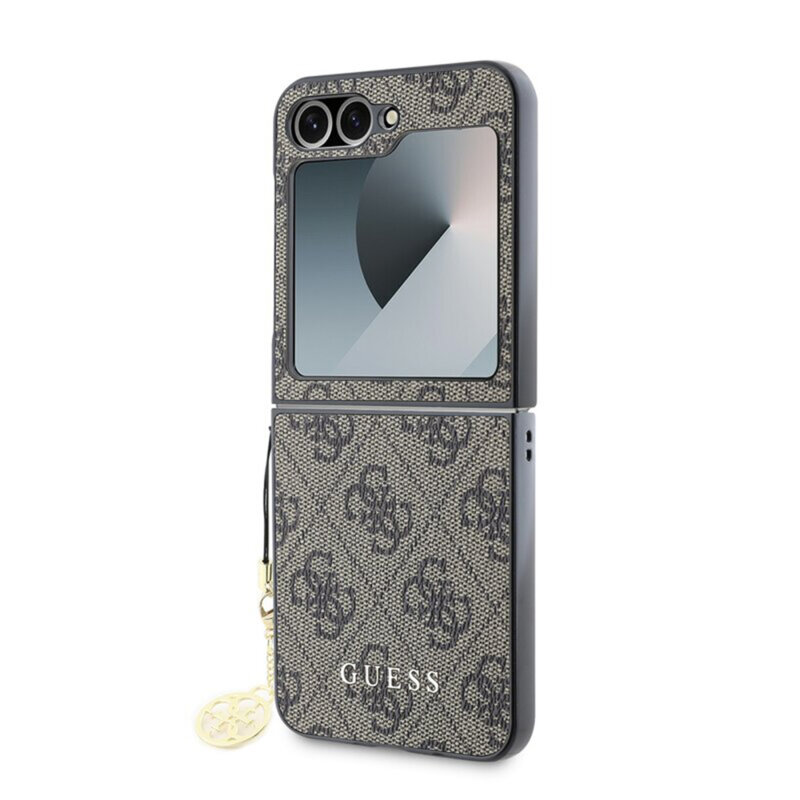 Husa originala Guess Samsung Galaxy Z Flip6 Hardcase 4G Charm, maro, GUHCZF6GF4GBR