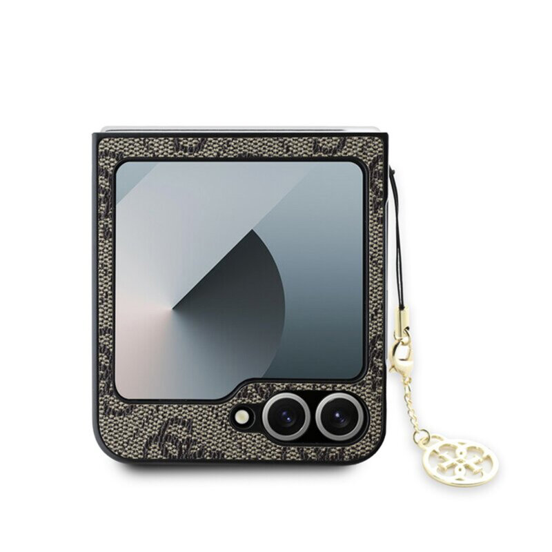 Husa originala Guess Samsung Galaxy Z Flip6 Hardcase 4G Charm, maro, GUHCZF6GF4GBR