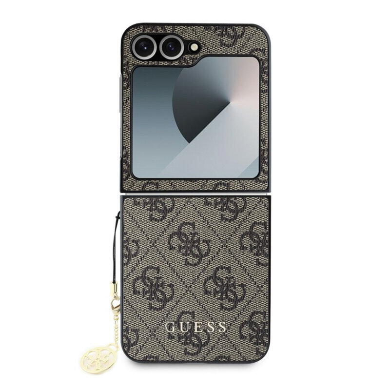 Husa originala Guess Samsung Galaxy Z Flip6 Hardcase 4G Charm, maro, GUHCZF6GF4GBR