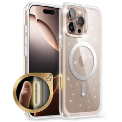 Husa iPhone 16 Supcase Unicorn Beetle Slim Clear MagSafe, transparenta, sclipici