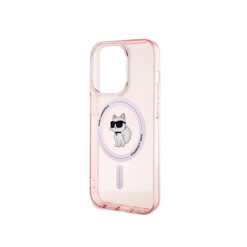 Husa iPhone 14 Pro Karl Lagerfeld IML MagSafe, Choupette, roz, KLHMP14LHFCCNOP