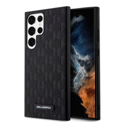 Husa originala Samsung Galaxy S23 Ultra Karl Lagerfeld Saffiano, Mono Metal Logo, negru, KLHCS23LSAKLHPK