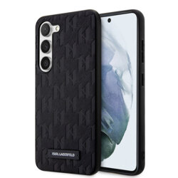 Husa originala Samsung Galaxy S23 Karl Lagerfeld Saffiano, Mono Metal Logo, negru, KLHCS23SSAKLHPK