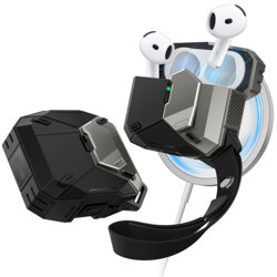 Husa Apple AirPods 4 I-Blason Matrix, lanyard, negru