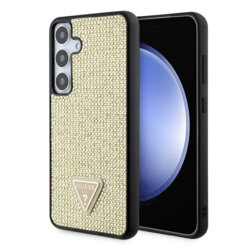 Husa originala Guess Samsung Galaxy S24 Plus Rhinestone Triangle, auriu, GUHCS24MHDGPPD