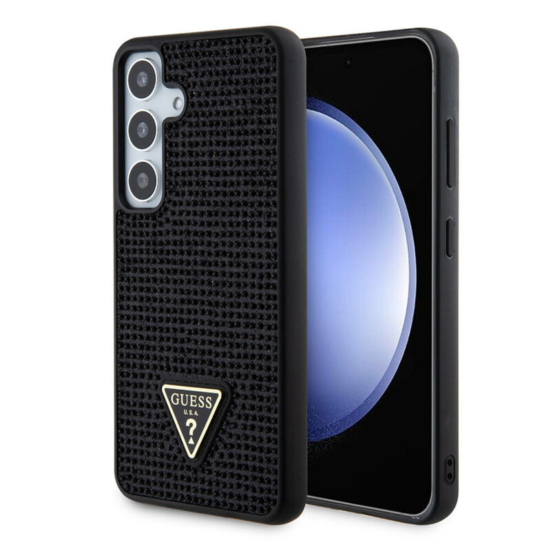 Husa originala Guess Samsung Galaxy S24 Plus Rhinestone Triangle, negru, GUHCS24MHDGPPK