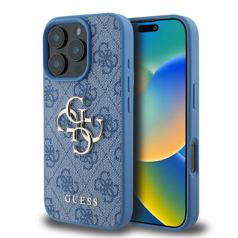 Husa originala Guess iPhone 16 Pro Max Hardcase 4G Big Logo, albastru, GUHCP16X4GMGBL