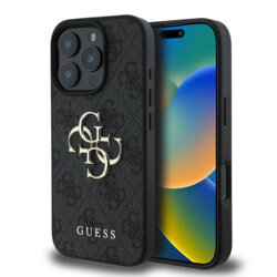 Husa originala Guess iPhone 16 Pro Hardcase 4G Big Logo, negru, GUHCP16L4GMGGR