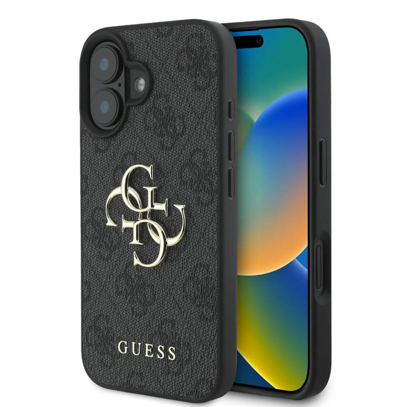 Husa originala Guess iPhone 16 Hardcase 4G Big Logo, negru, GUHCP16S4GMGGR