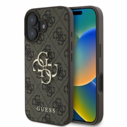 Husa originala Guess iPhone 16 Plus Hardcase 4G Big Logo, maro, GUHCP16M4GMGBR