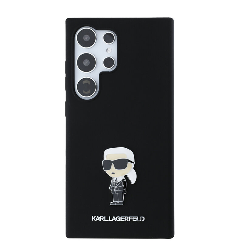 Husa Karl Lagerfeld Samsung Galaxy S24 Ultra Silicone, Ikonik, negru, KLHCS24LSMHKNPK